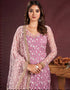 fashionable lavender butterfly net designer function wear heavy salwar suit collection with lavender american crepe rt8921-184846 Close-up View